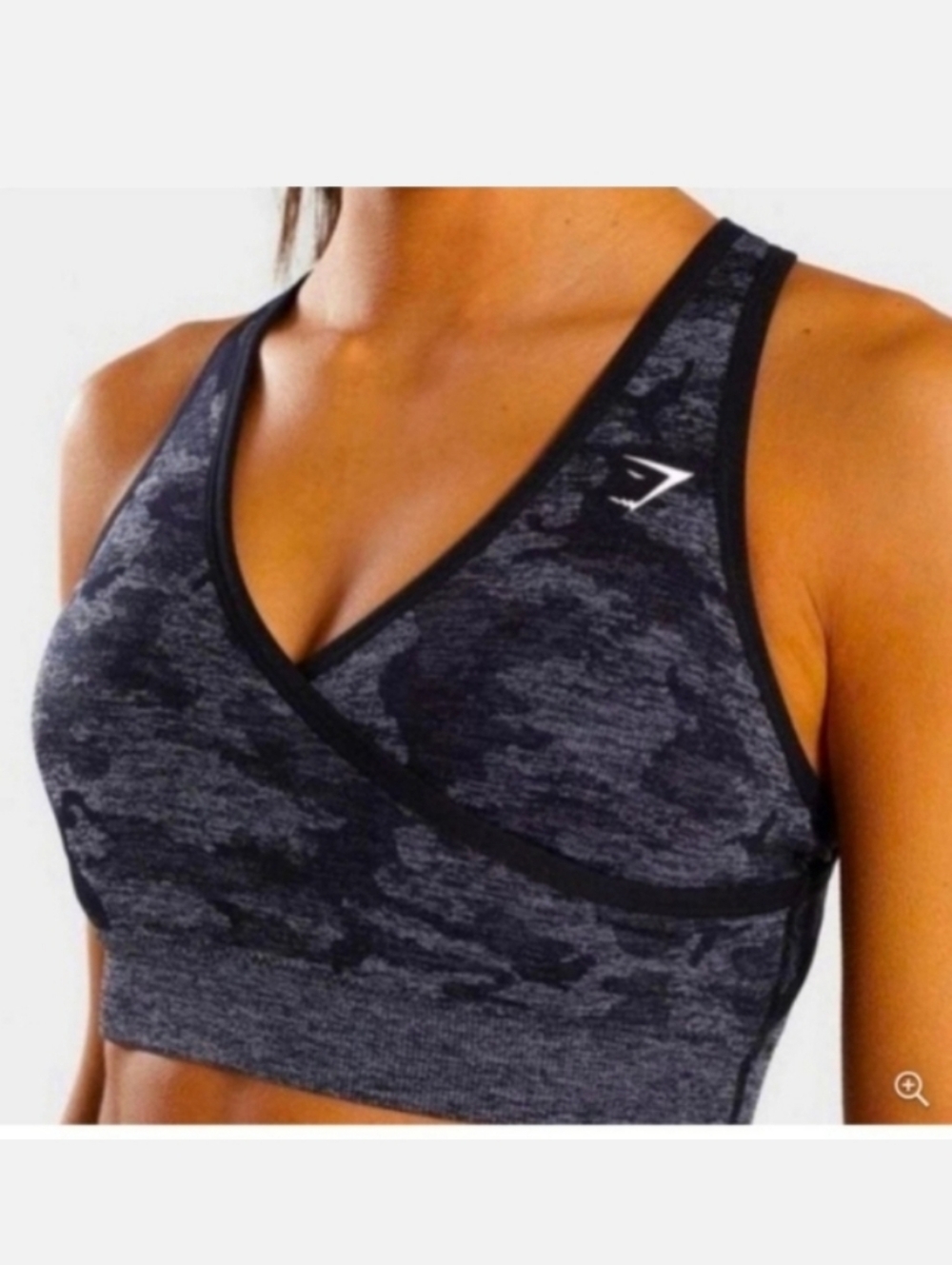 Gymshark Women's Dark Gray Camo Seamless Sports Bra NWOT Sz XS-S